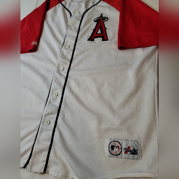 ANAHEIM Los Angeles ANGELS Baseball MAJESTIC Blank Sewn Logo MLB Men's 2XL XXL. - Picture 4 of 11